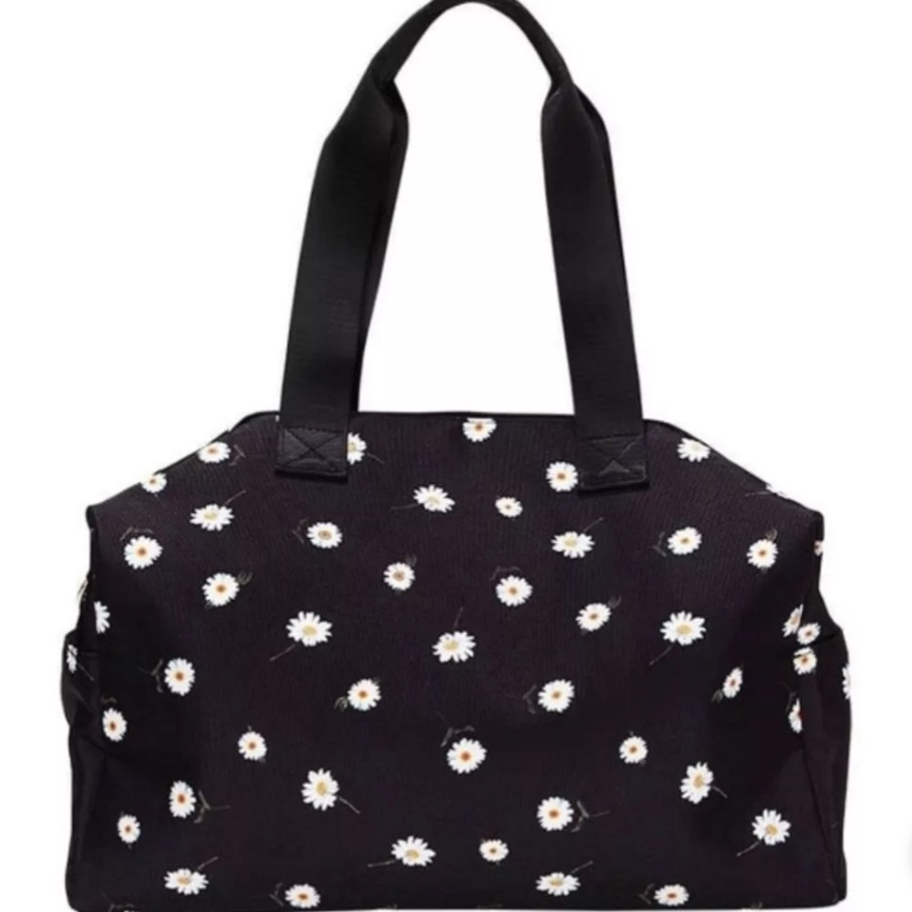 Alice & Olivia Daisy 16” Black Duffle Bag w Zip Pull & Shoulder Strap Carry On